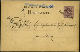 BAHNPOST DR P 5 BRIEF, Basel-Frankfurt, L3 Und Handschriftlich DARMSTADT Auf 5 Pfe. Ganzsachenkarte Von 1879, Feinst - Frankeermachines (EMA)
