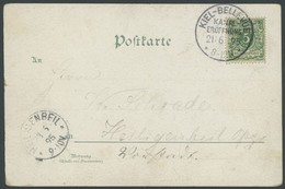 SST Bis 1918 02/1 BRIEF, KIEL-BELLEVUE, 21.6.1895, Auf Farblithographie Gruss Vom Nord-Ostsee Kanal Mit 5 Pf. Grün Auf B - Lettres & Documents