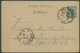 SST Bis 1918 02/2 BRIEF, KIEL-HOLTENAU, 20.6.1895, Mit 5 Pf. Grün Auf Ansichtskarte Gruss Vom Nord-Ostsee Kanal Nach Che - Covers & Documents