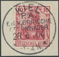 SST Bis 1918 06 BrfStk, KIEL P.A.f.d.K. BRITISCHE GESCHWADER, 28.06.1904, Auf Briefstück Mit 10 Pf. Germania, Pracht, Si - Briefe U. Dokumente