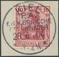 SST Bis 1918 06 BrfStk, KIEL P.A.f.d.K. BRITISCHE GESCHWADER, 28.06.1904, Auf Briefstück Mit 10 Pf. Germania, Pracht, Si - Cartas & Documentos