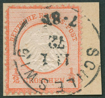 Dt. Reich 3 BrfStk, 1872, 1/2 Gr. Ziegelrot, K1 SCHLESWIG 11.1.72 (frühe Verwendung!), Normale Zähnung, Prachtbriefstück - Oblitérés