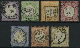 Dt. Reich 16-22 O, 1872, 1/4 - 5 Gr. Große Brustschilde, 7 Prachtwerte, Mi. 319.- - Used Stamps