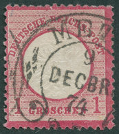 Dt. Reich 19 O, 1872, 1 Gr. Rotkarmin, Hufeisenstempel METZ (Spalink 25-1N), Normale Zähnung, Pracht, Kurzbefund Sommer - Used Stamps