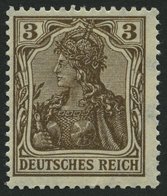 Dt. Reich 84IIb **, 1918, 3 Pf. Schwärzlichbraun Kriegsdruck, Pracht, Gepr. Zenker, Mi. 70.- - Andere & Zonder Classificatie