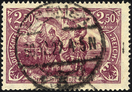 Dt. Reich 115d O, 1920, 2.50 M. Dunkelpurpur, Ein Paar Stumpfe Zähne Sonst Pracht, Gepr. Infla, Mi. 250.- - Sonstige & Ohne Zuordnung