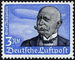 Dt. Reich 539x **, 1934, 3 RM Graf Zeppelin, Senkrechte Gummiriffelung, üblich Gezähnt Pracht, Mi. 200.- - Sonstige & Ohne Zuordnung