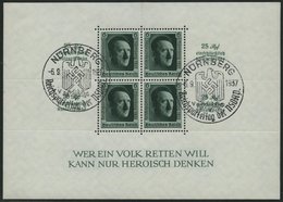 Dt. Reich Bl. 11 O, 1937, Block Reichsparteitag, Sonderstempel, Pracht, Mi. 60.- - Andere & Zonder Classificatie