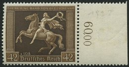 Dt. Reich 671y **, 1938, 42 Pf. Braunes Band, Waagerechte Gummiriffelung, Pracht, Mi. 150.- - Other & Unclassified