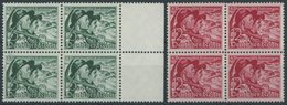 Dt. Reich 684/5y VB **, 1938, Volksabstimmung, Waagerechte Gummiriffelung, In Viererblocks, Postfrisch, Pracht, Mi. 160. - Autres & Non Classés