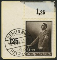 Dt. Reich 694 BrfStk, 1939, 6 Pf. Tag Der Arbeit, Obere Linke Bogenecke, Prachtbriefstück - Sonstige & Ohne Zuordnung