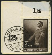 Dt. Reich 694 BrfStk, 1939, 6 Pf. Tag Der Arbeit, Obere Linke Bogenecke, Prachtbriefstück - Andere & Zonder Classificatie