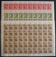 Dt. Reich 850-52 **, 1943, 3 - 6 Pf. Arbeitsdienst, Je Im Bogen (50), 3 Pf. Mit Abart Auf Feld 4 Und 9, Postfrisch, Prac - Altri & Non Classificati