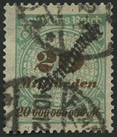 DIENSTMARKEN D 87 O, 1923, 20 Mrd. M. Opalgrün, Pracht, Gepr. Peschl, Mi. 200.- - Dienstmarken