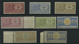 DIENSTMARKEN **, 1906, 10 Pf. - 4 Mk. Frachtstempelmarken, Wz. Kreuzblüten, 8 Werte Postfrisch, Pracht - Dienstmarken