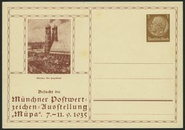 GANZSACHEN PP 122C12/02 BRIEF, Privatpost: 1935, 3 Pf. Hindenburg Münchener Postwertzeichen Ausstellung Müpa, Ungebrauch - Otros & Sin Clasificación