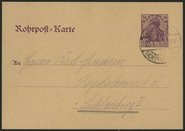 GANZSACHEN RP 20 BRIEF, 1920, 50 Pf. Dunkellila, Rohrpostkarte Nach Lichtenberg, Pracht, Mi. 120.- - Andere & Zonder Classificatie