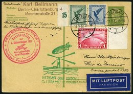 ZEPPELINPOST 177C BRIEF, 1932. 6. Südamerikafahrt, Anschlußflug Ab Stuttgart, Prachtkarte - Zeppelines