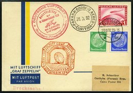 ZEPPELINPOST 195C BRIEF, 1932, 9. Südamerikafahrt, Anschlußflug Ab Berlin, Drucksache, Pracht - Zeppelins