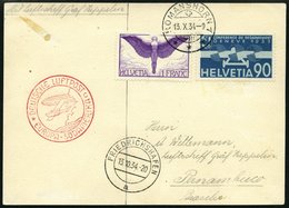 ZULEITUNGSPOST 280Aa BRIEF, Schweiz: 1934, 10. Südamerikafahrt, Auflieferung Fr`hafen Mit Stempel C, Prachtkarte - Zeppelin