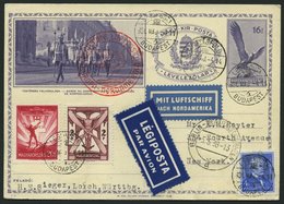 ZULEITUNGSPOST 406C BRIEF, Ungarn: 1936, 1. Nordamerikafahrt, Auflieferung Frankfurt, Prachtkarte - Zeppeline