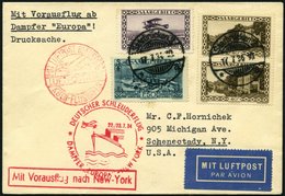 KATAPULTPOST 167Sr BRIEF, Saargebiet: 22.7.1934, &quot,Europa&quot, - New York, Prachtbrief, RRR!, Nur 15 Belege Beförde - Lettres & Documents