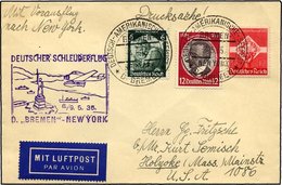 KATAPULTPOST 185b BRIEF, 9.5.1935, Bremen - New York, Seepostaufgabe, Drucksache, Pracht - Storia Postale