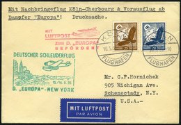 KATAPULTPOST 187c BRIEF, 16.5.1935, Europa - New York, Nachbringe- Und Schleuderflug, Drucksache, Prachtbrief - Cartas & Documentos