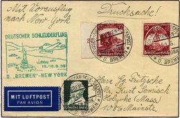 KATAPULTPOST 213b BRIEF, 15.9.1935, Bremen - New York, Seepostaufgabe, Drucksache, Pracht - Covers & Documents