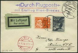 ERST-UND ERÖFFNUNGSFLÜGE 27.17.07 BRIEF, 21.4.1927, Wien-Brünn, Prachtbrief - Flugzeuge