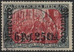 DP IN MAROKKO 45 O, 1906, 6 P. 25 C. Auf 5 M., Mit Wz., Stempel MARRAKESCH (KK), Feinst (Laschenaufriss Und Ausgebessert - Deutsche Post In Marokko