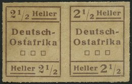 DEUTSCH-OSTAFRIKA III W2 (*), 1916, 21/2 H. Schwärzlichbraun, Type II Und I, Im Waagerechten Paar, Pracht, Mi. 350.- - Afrique Orientale