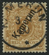 KAMERUN 1b O, 1898, 3 Pf. Hellockerbraun Mit Abart K Unten Verkürzt, Pracht, Gepr. Jäschke-L. - Camerún