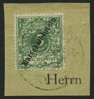 MARSHALL-INSELN 2II BrfStk, 1899, 5 Pf. Berliner Ausgabe, 1. Stempel JALUIT, Waagerechte Bugspur Sonst Prachtbriefstück, - Marshall-Inseln