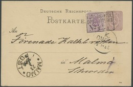 DEUTSCHE SCHIFFSPOST DR 40 P 10 BRIEF, KORSØR-KIEL No. 4, R3 Auf 5 Pf. Ganzsachenkarte Mit Zusatzfrankatur (1885) Von KI - Marittimi