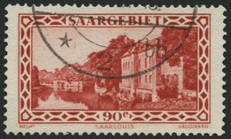 SAARGEBIET 160I O, 1932, 90 C. Kaserne Saarlouis Mit Abart I Und O Von Helio Verstümmelt, Pracht, Gepr. Geigle, Mi. 80.- - Other & Unclassified