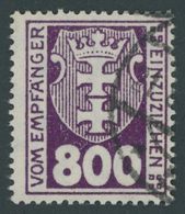 PORTOMARKEN P 20X O, 1923, 800 Pf. Dunkelpupur, Zeitgerechte Entwertung (DANZIG) 5 (b), Pracht, Fotoattest Soecknick, Mi - Sonstige & Ohne Zuordnung