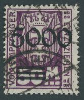 PORTOMARKEN P 26II O, 1923, 5000 Auf 50 M. Dunkelpurpur, Aufdruck Glänzend, Zeitgerechte Entwertung (TIE)GENHOF, Pracht, - Sonstige & Ohne Zuordnung