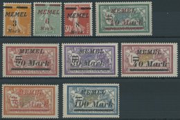 MEMELGEBIET 110-18 **, 1922, Staatsdruckerei Paris, Postfrischer Prachtsatz, Mi. 70.- - Memelgebiet 1923
