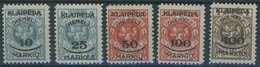 MEMELGEBIET 124-28 **, 1923, Staatsdruckerei Kowno, Postfrisch, Prachtsatz, Mi. 120.- - Memelgebiet 1923