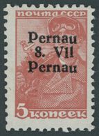 PERNAU 5IV **, 1941, 5 K. Bräunlichrot Mit Aufdruck Pernau/Pernau, Kurzbefund Löbbering, Mi. 100.- - Besetzungen 1938-45