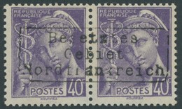 DÜNKIRCHEN 1II *, 1940, 40 C. Dunkelviolett, Aufdruck In Type II, Rückseitiger Kontrollstempel, Falzrest, Pracht, R!, Ge - Besetzungen 1938-45