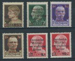 KOTOR 1-6 **, 1944, Militärverwaltung, Postfrischer Prachtsatz, Fotoattest Kleymann, Mi. 1100.- - Ocupación 1938 – 45