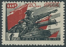 TELSCHEN 10IK **, 1941, 80 K. Rote Armee, Type I Mit Aufdruck Von Oben Nach Unten (Feld 34), Postfrisch, Pracht, RR!, Fo - Ocupación 1938 – 45
