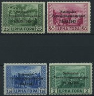 MONTENEGRO 10-13 **, 1943, 25 C. - 2 L. Nationaler Verwaltungsausschuss, 4 Prachtwerte, Mi. 240.- - Occ. Allemande: Montenegro