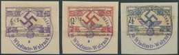 UKRAINE 12-14 BrfStk, 1944, 6 - 24 Pf. Wladimir-Wolynsk, 3 üblich Gezähnte Werte Auf Briefstücken, Pracht, Gepr. Zirath, - Ocupación 1938 – 45