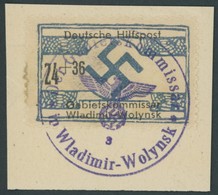 UKRAINE 14 BrfStk, 1944, 24 Pf. Wladimir-Wolynsk, Prachtbriefstück, Gepr. Zirath, Mi. 150.- - Besetzungen 1938-45