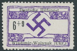 UKRAINE 25II **, 1944, 6 Pf. Wladimir-Wolynsk Mit Plattenfehler Kleines Zweites S In Hilfspost, Postfrisch, Feinst, Gepr - Bezetting 1938-45