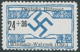 UKRAINE 27 **, 1944, 24 Pf. Wladimir-Wolynsk, Postfrisch, Pracht, Gepr. Zirath, Mi. 230.- - Besetzungen 1938-45