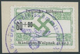 UKRAINE 28 BrfStk, 1944, 60 Pf. Wladimir-Wolynsk Auf Briefstück, Feinst, Gepr. Zirath, Mi. 150.- - Bezetting 1938-45